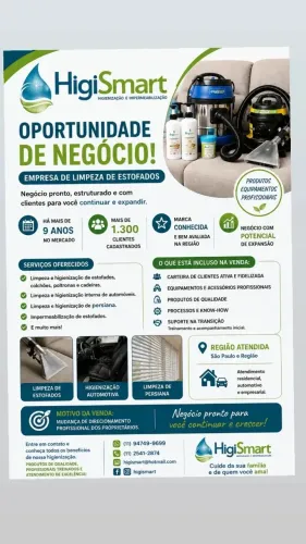 Vende-se empresa de higienizaçao de estofados