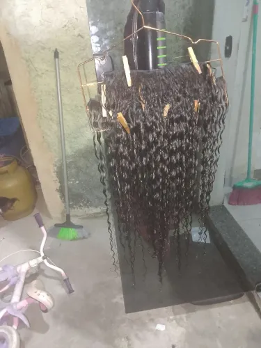 Tic tac de cabelo humano cacheado 