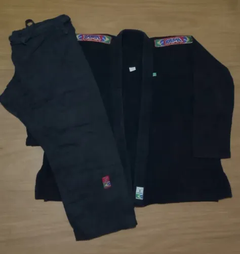 Kimono YAMA A5 Preto Jiu Jitsu Trançado Reforçado Pouco Uso