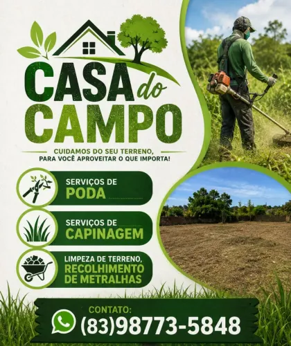 Serviços de poda e capinagem.