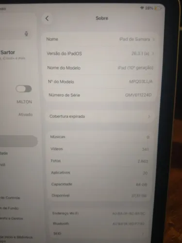 Ipad 10º Geração 64GB - Novíssimo