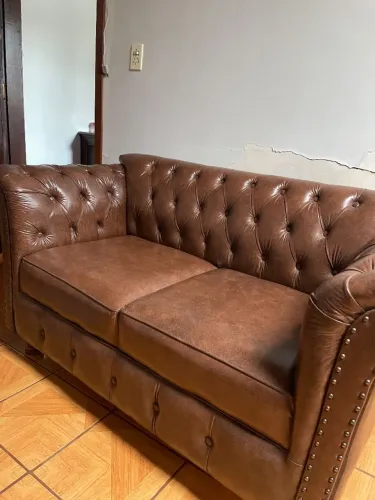 Conjunto Sofa 2 lugares Chesterfield Luis XV + 2 poltronas Bella decor