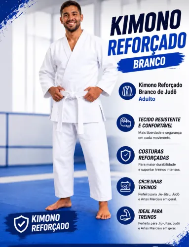 Kimono judô reforçado branco A1