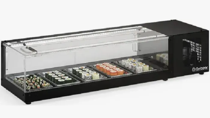 Vitrine refrigerada bancada , ideal para sobremesas ,suchi e afins 