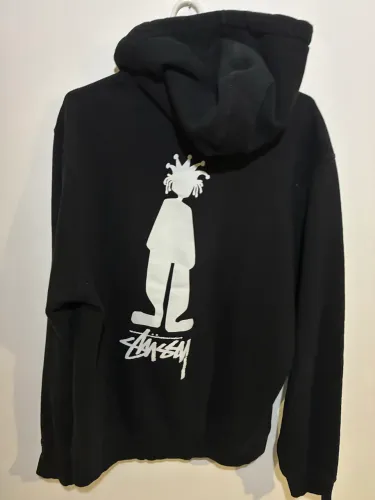 moletom Stüssy preto com a estampa Shadowman