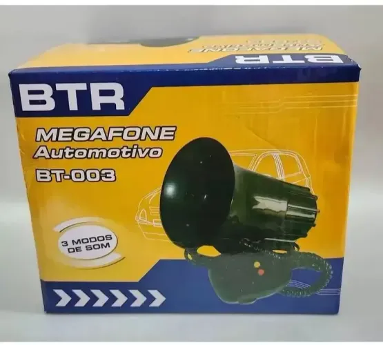 Sirene Buzina Megafone Automotivo 12v 30w 150db 3 sons: Boi, Cachorro e Cavalo