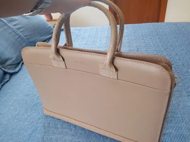 Bolsa / pasta notebook executiva elegante beje