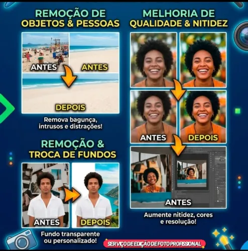 Transformaçao de foto e remoção de pessoas