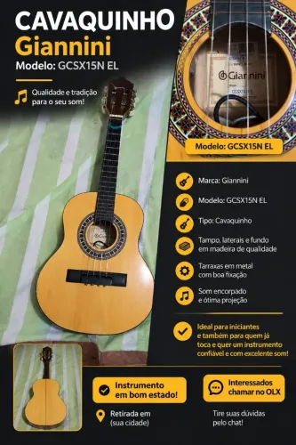 Cavaquinho Giannini GCSX15N EL