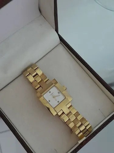 Relógio tisot 1853 banhado a ouro 24k