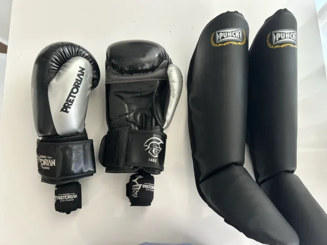 Luva box muay tai pretorian e caneleiras
