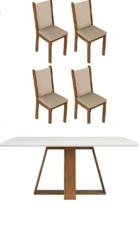 Conjunto de mesa com 4 cadeiras