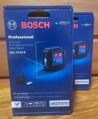 Nível a Laser verde Bosch GLL 12-22 G, 12m suporte giratório