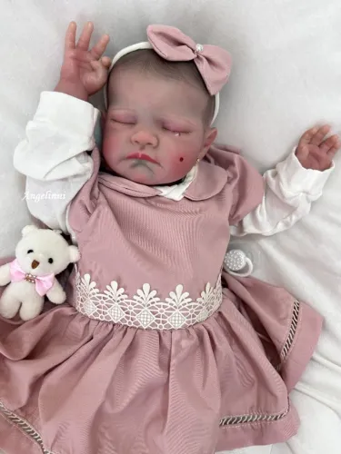 Boneca Bebê Reborn Recém Nascida August Sleeping