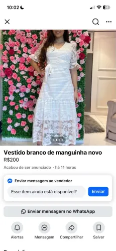 Vestido branco off noiva midi novo de renda 
