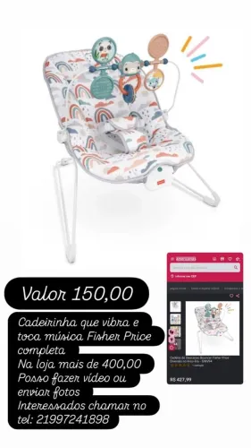 Cadeirinha que vibra e toca música 