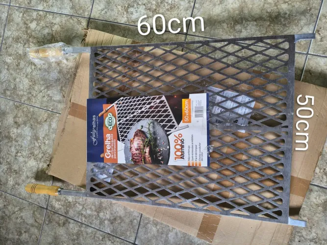 Grelha churrasqueira 100% alumínio 50x60 produto novo
