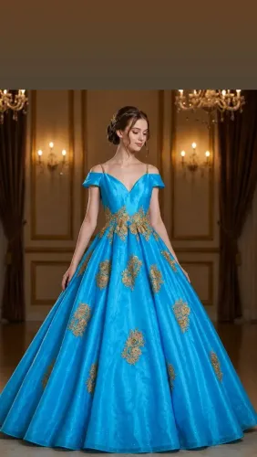 Vestido debutante azul royal