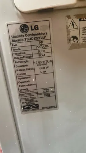 condensadora ar condicionado lg duo inverter 12.000 btus