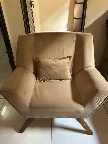 Poltronas Suede Champanhe