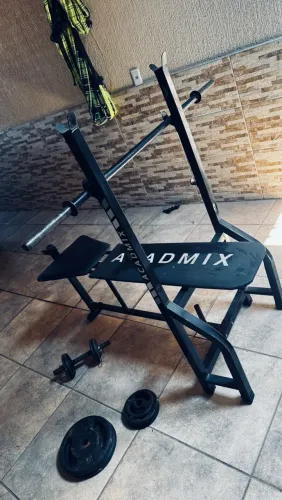 Banco de supino ACADMIX com suporte e pesos