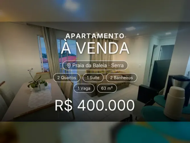 Seu novo lar: apartamento 2 quartos com suíte na Praia da Baleia