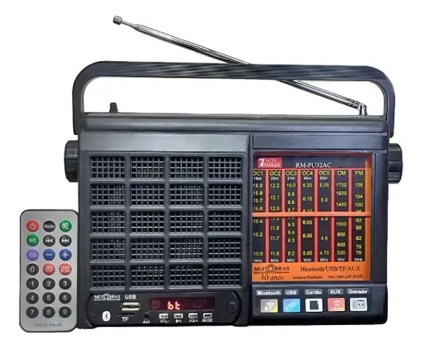 Rádio Portátil Motobras RM-PU32AC 7 Faixas Preto