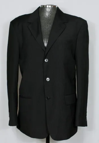 Blazer social alfaiataria masculina preto risca de giz de Luca - Veste 50M - Ref. 5461