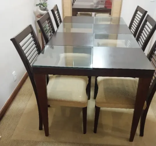 Mesa de jantar retangular design moderno