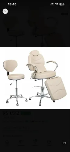 Poltrona reclinável para atendimentos de sobrancelhas/ maquiagem/ cabelo