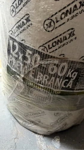 Lona Preta E Branca 12 X 50M 60Kg 100 Micras Lonax