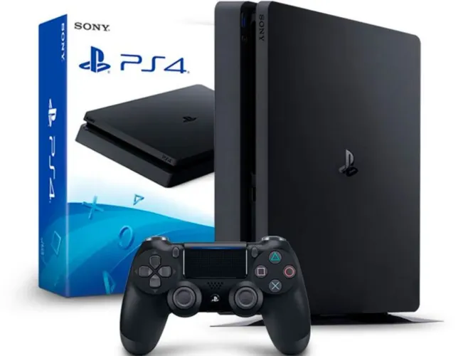 PlayStation 4 Slim 500GB - Perfeito Estado (Tudo Original!)