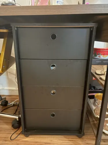 Gaveteiro Organizador Preto com 4 Gavetas | Home Office