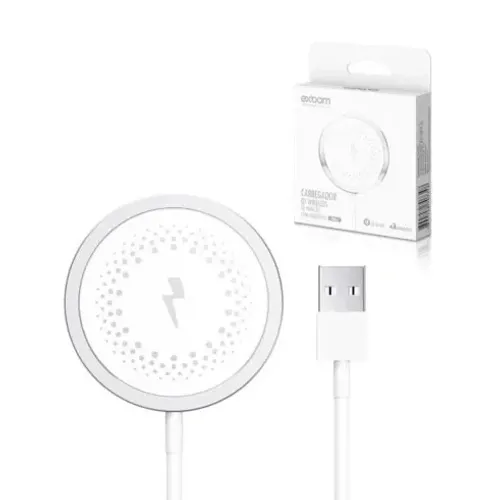 Carregador QI por Indução Magnética para IOS sem Fio 15W Usb