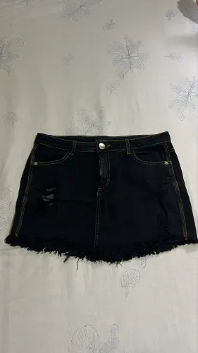 Mini Saia Jeans Preta 