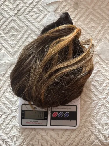 Cabelo humano morena iluminada 