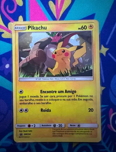 Carta Pikachu Foil Sol e Lua Promos