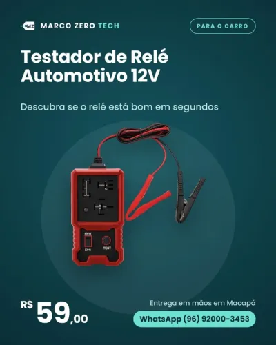 Testador de Relé Automotivo 12V