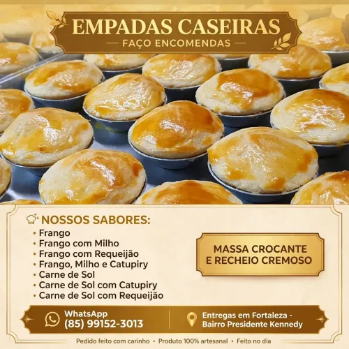 Melhor empada caseira de fortaleza, ficamos por traz do North shopping da bezerra, 