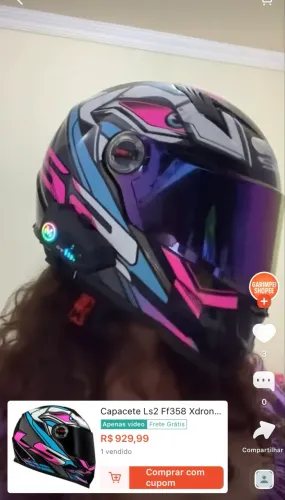 Capacete LS2 femenino novo 