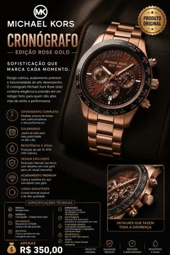 Michael Kors Cronógrafo - Edição Rose Gold
