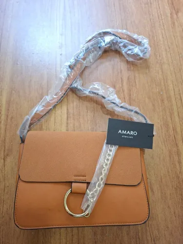 Bolsa Com Alça - Argola Suede Caramelo