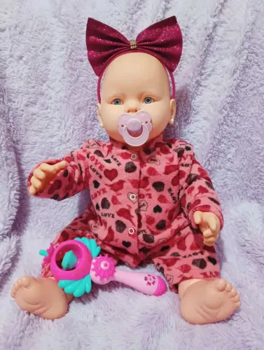 Título: Boneca Bebê Falante 53cm c/ Roupa + Chupeta