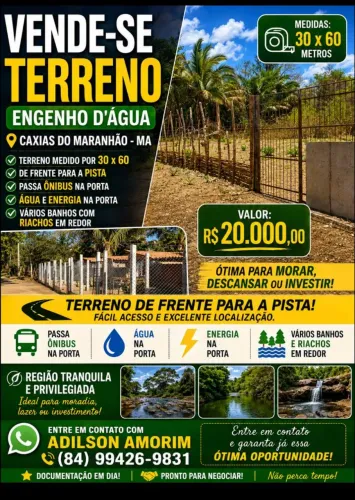 Vendo terreno 30x60