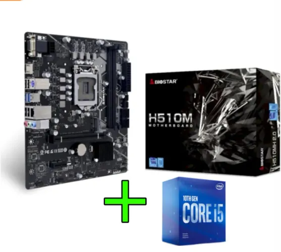 Kit Placa Mãe Biostar H510 + Processador i5-10400F (Perfeito Estado)