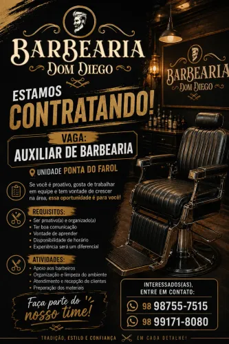 Vaga de auxiliar de barbearia exclusiva para mulheres