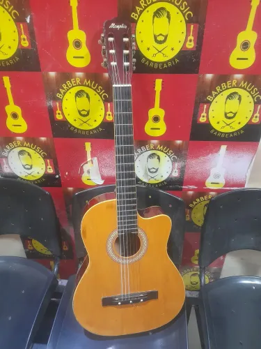 VIOLÃO MEMPHIS BY TAGIMA TEM TENSO ELÉTRICO TEM AFINADOR CORDAS E NAILON NOVAS ACEITO E pi