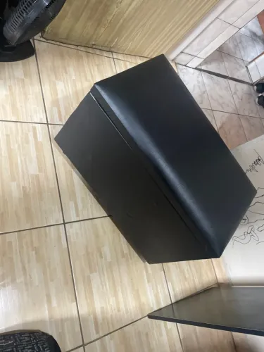 Puf baú preto 60 cm