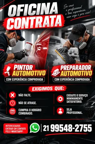 Contratamos pintor e preparador