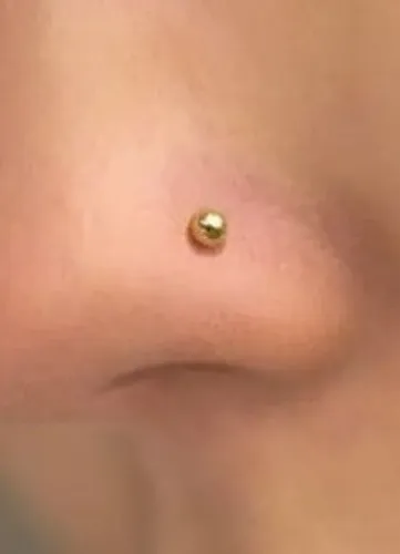 PROMOÇÃO Piercing nariz Bolinha M Ouro 18k 